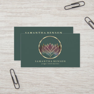 Elegant Modern Gold Lotus Logo Stilvoll aus Kupfer Visitenkarte