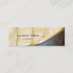 Elegant Modern, Gold, Marmor, Leder Optik Mini Visitenkarte