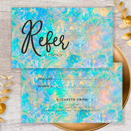 Elegant Modern Gold Opal Stone Referenz Visitenkarte