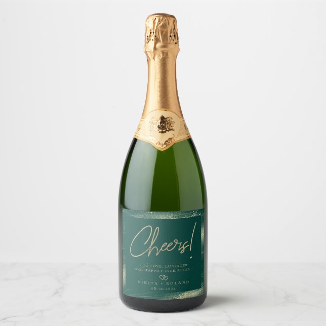 Elegant Modern Gold Personalisiert Green (Vorderseite)