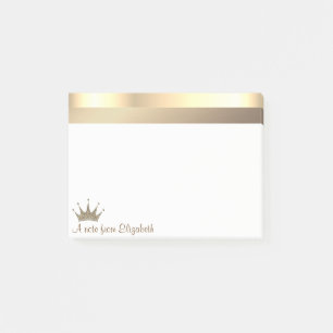Elegant Modern Gold Tiara - Personalisiert Post-it Klebezettel