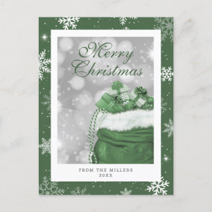 Elegant Modern Green Snowflake Frohe Weihnachten
