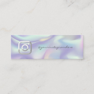 Elegant Modern, Instagram Soziale Medien Holografi Mini Visitenkarte