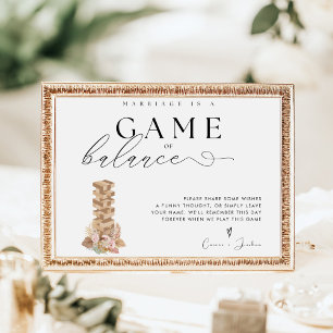 Elegant Modern Jenga Gästebuch Wedding Sign