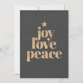 Elegant Modern Joy, Love & Peace Christmas Feiertagskarte