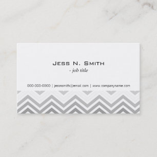 Elegant, modern, klassisch grau und weiß chevron visitenkarte