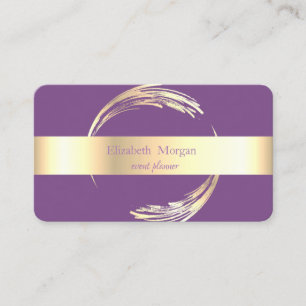 Elegant Modern Kreis Violett,Gold Visitenkarte