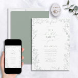 Elegant Modern Leaf Sage Green 50. Geburtstag Einladung<br><div class="desc">Feiern Sie einen besonderen Meilenstein mit unserer eleganten, modernen Leaf Sage Green 50. Geburtstag Einladung. Diese wunderschöne, raffinierte Einladung verleiht Gnade und Klasse - perfekt für die großen 5-0! In einer klassischen Salbei-Grün-Farbe, die durch eine handgezeichnete, weitläufige Grenze schön hervorgehoben wird, beeindruckt es sicher alle Ihre Gäste. Fügen Sie dem...</div>