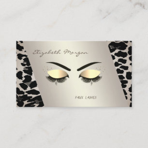 Elegant Modern, Leopardenmuster, falsche Wimpern Visitenkarte