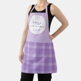 Elegant Modern Lilac Tartan Monogram Schürze