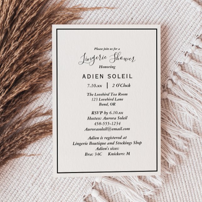 Elegant Modern Lingerie Shower Invitation Einladung (Von Creator hochgeladen)