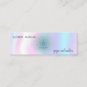 Elegant Modern Lotus Holographic Mini Visitenkarte