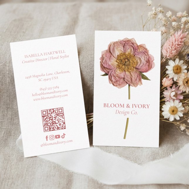 Elegant Modern Luxury Wildflower Botanical Floral Visitenkarte (Elegant Modern Luxury Wildflower Botanical Floral Business Card)