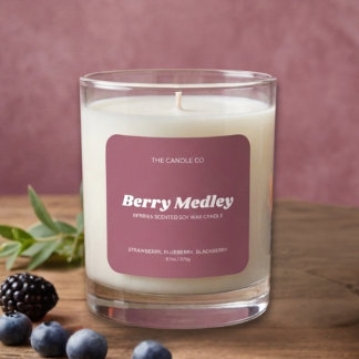 Elegant Modern Minimal Blush Pink Candle  Quadratischer Aufkleber