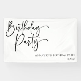 Elegant Modern Minimalist Birthday Party Banner