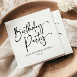 Elegant Modern Minimalist Birthday Party Serviette