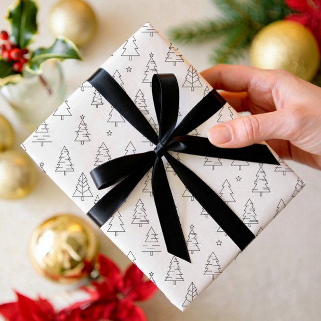 Elegant modern minimalist holly pattern  geschenkpapier set (Von Creator hochgeladen)