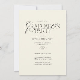 Elegant Modern Minimalist Typography Graduation Einladung