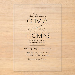 Elegant Modern Minimalist Typography Wedding Acryleinladungen