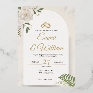 Elegant &Modern Minimalist Wedding Foil Invitation Folieneinladung