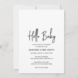 Elegant Modern Minimalistisch Hello Baby Shower Einladung