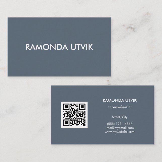 Elegant Modern mit QR-Code Visitenkarte (Vorne/Hinten)