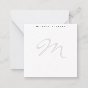 Elegant Modern Monogram Initial Brief Ihr Name Mitteilungskarte
