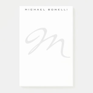 Elegant Modern Monogram Initial Brief Ihr Name Post-it Klebezettel