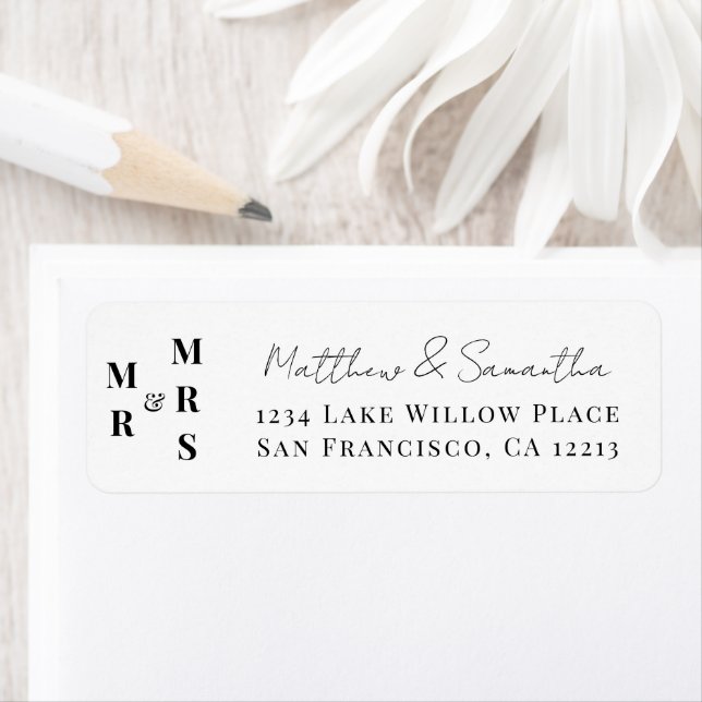 Elegant Modern Mr. und Mrs. Wedding Vielen Dank (Insitu)