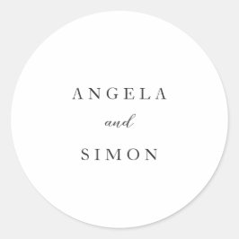 Elegant Modern Neutral Wedding Runder Aufkleber