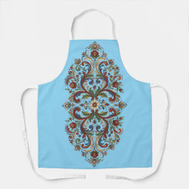 Elegant Modern Norwegian Rosemaling Floral Art  Schürze