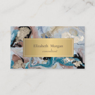 Elegant Modern Ombre Marble Gold Visitenkarte