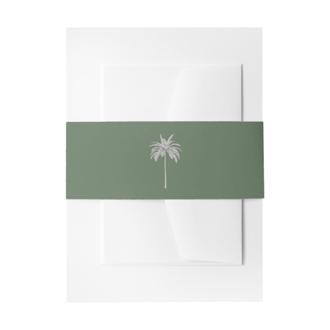 Elegant Modern Palm Tree Illustration Wedding Einladungsbanderole (Vorderseite Beispiel)