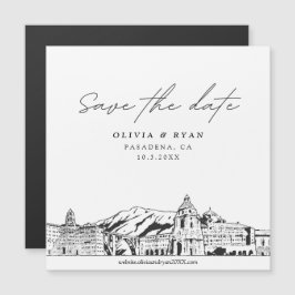 Elegant Modern Pasadena Speichern Sie das Date Mag Magnetkarte