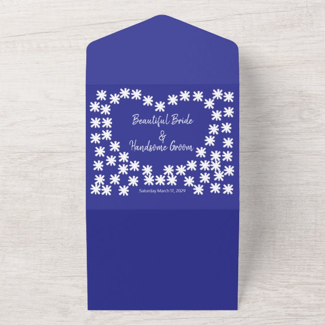 Elegant Modern Patriotic 4. Juli Hochzeit All In One Einladung (Außenbereich)