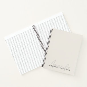 Elegant modern Personalisiert mit Name Monogram Notizbuch