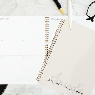 Elegant modern Personalisiert mit Name Monogram Planer