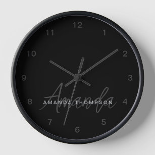 Elegant modern Personalisiert mit Name Monogram Uhr