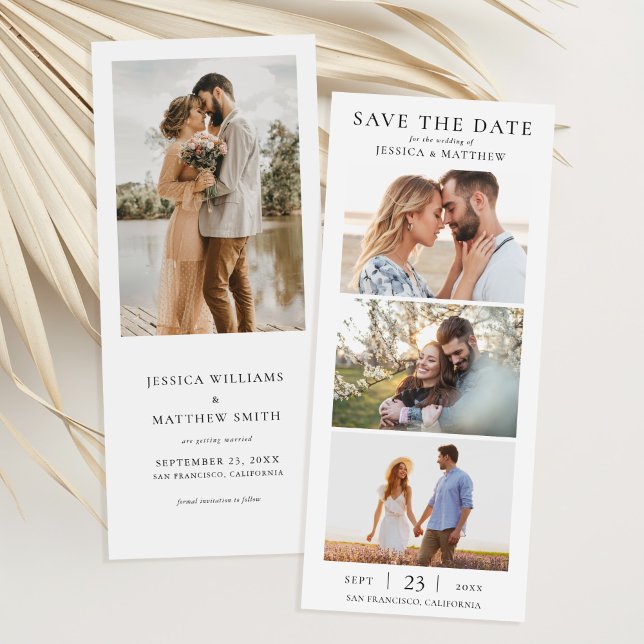 Elegant Modern Photo Collage Wedding Save The Date (Von Creator hochgeladen)