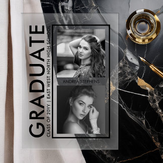 Elegant Modern Photo Graduation Announcement Acryleinladungen