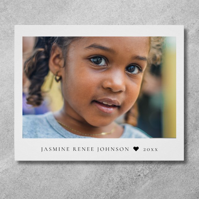Elegant Modern Photo Name Poster (Custom Photo Poster)