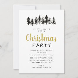 Elegant Modern Pine Forest Christmas Party Einladung
