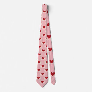 Elegant Modern Pink and White Doodle Heart Pattern Krawatte