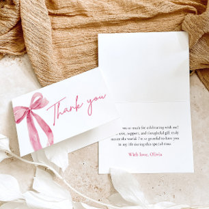 Elegant Modern Pink Bow Sie bindet den Knoten Dankeskarte