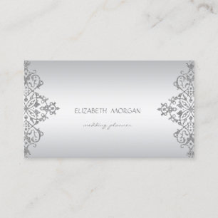Elegant Modern Professionell Charmant Silber Spit Visitenkarte