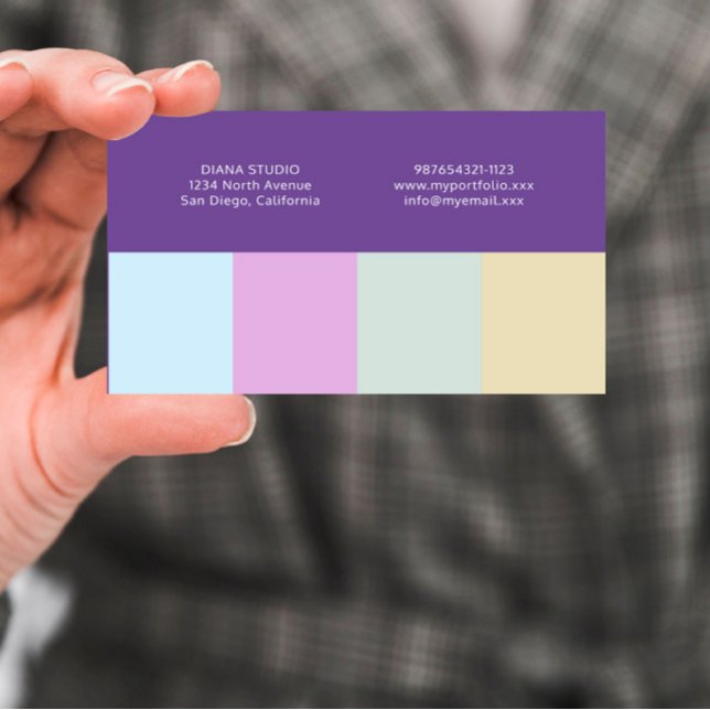 Elegant Modern Purple Business Card Visitenkarte (Von Creator hochgeladen)