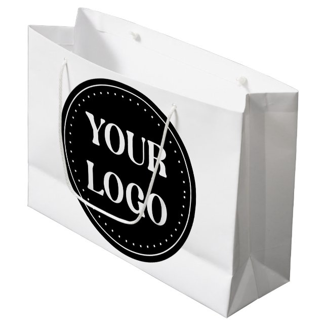elegant, modern, raffiniert und editierbar. große geschenktüte (Vorderseite Schrägansicht)
