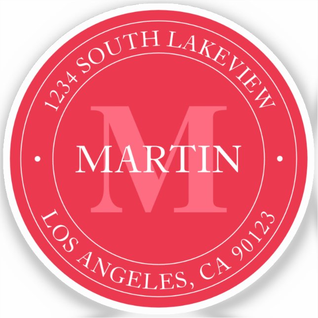 Elegant Modern Red Aufkleber (Vorderseite)