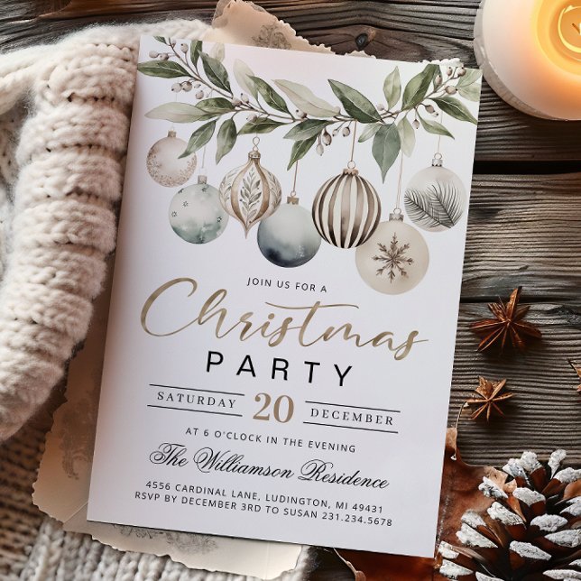 Elegant Modern Retro Christmas Party Invitation Einladung (Elegant Modern Retro Christmas Party Invitation)