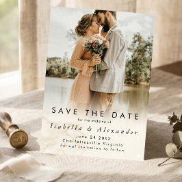 Elegant Modern Romantic Full Photo Wedding Save The Date